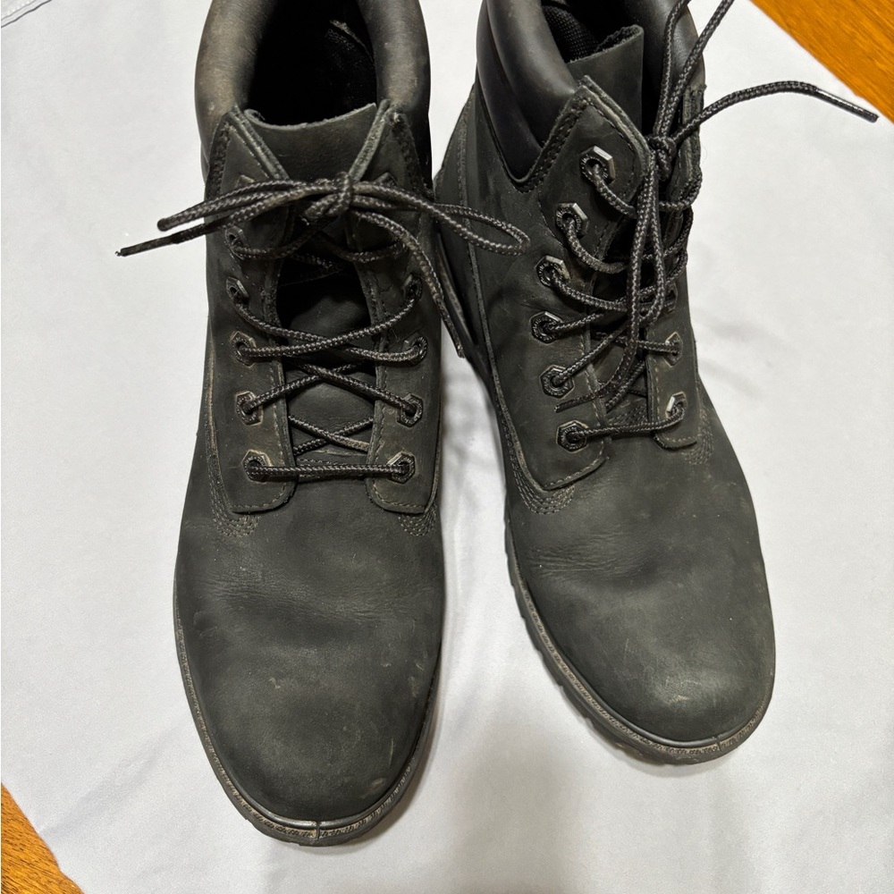 Timberland Suede Nubuck Black Women's Lace-Up Boots Size 9.5